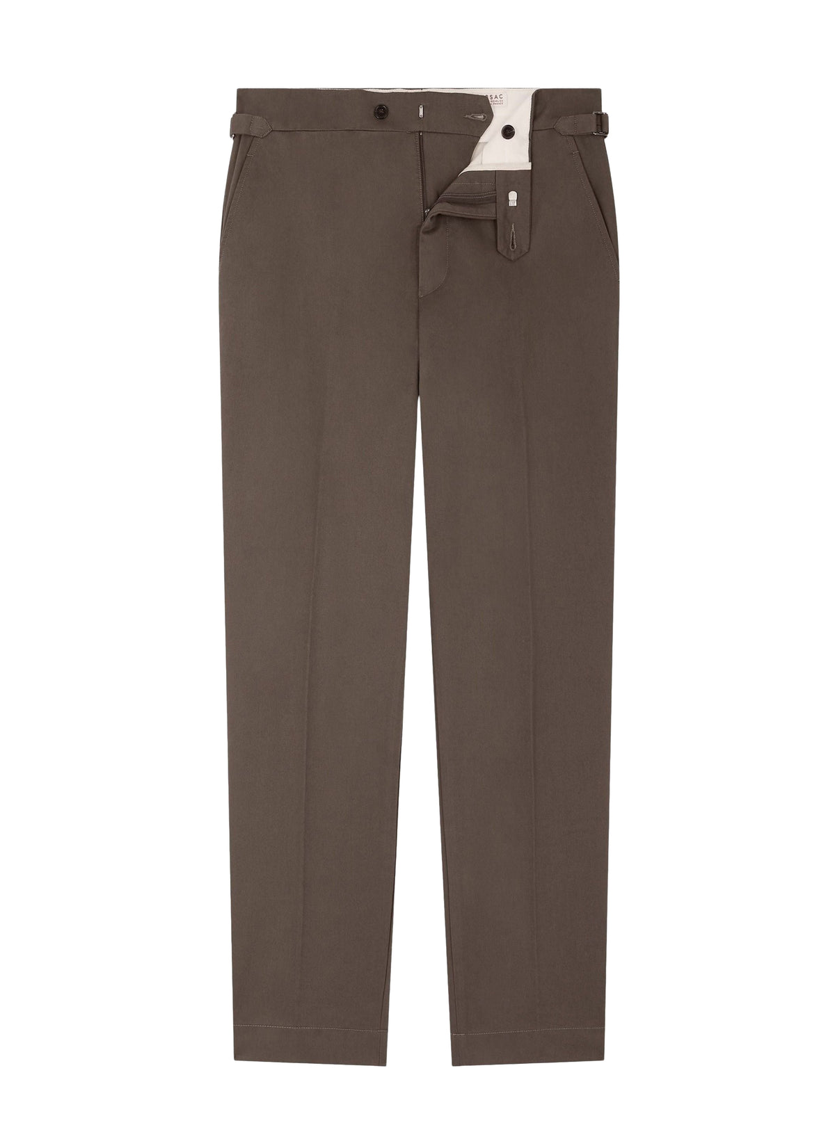 Fitted chino trousers in cotton twill - Olive