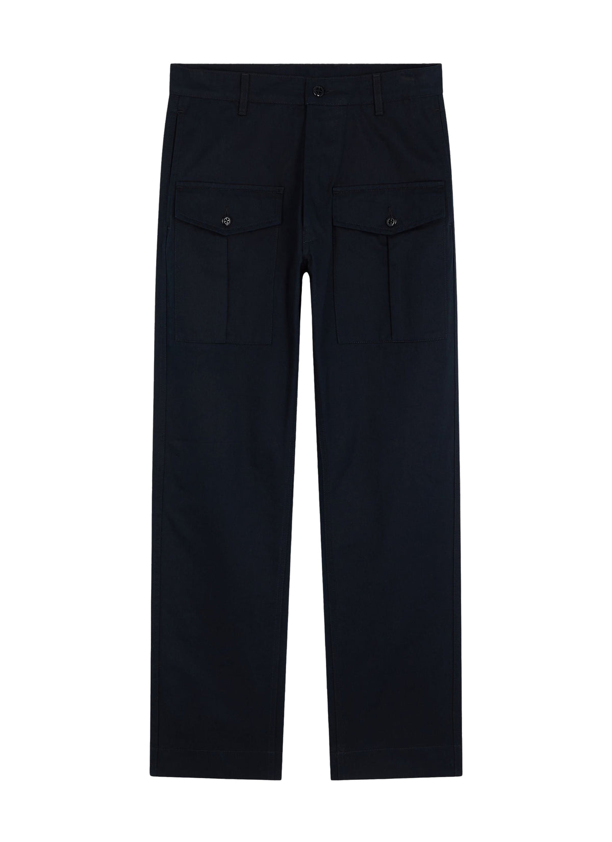 Cotton twill cargo trousers - Navy