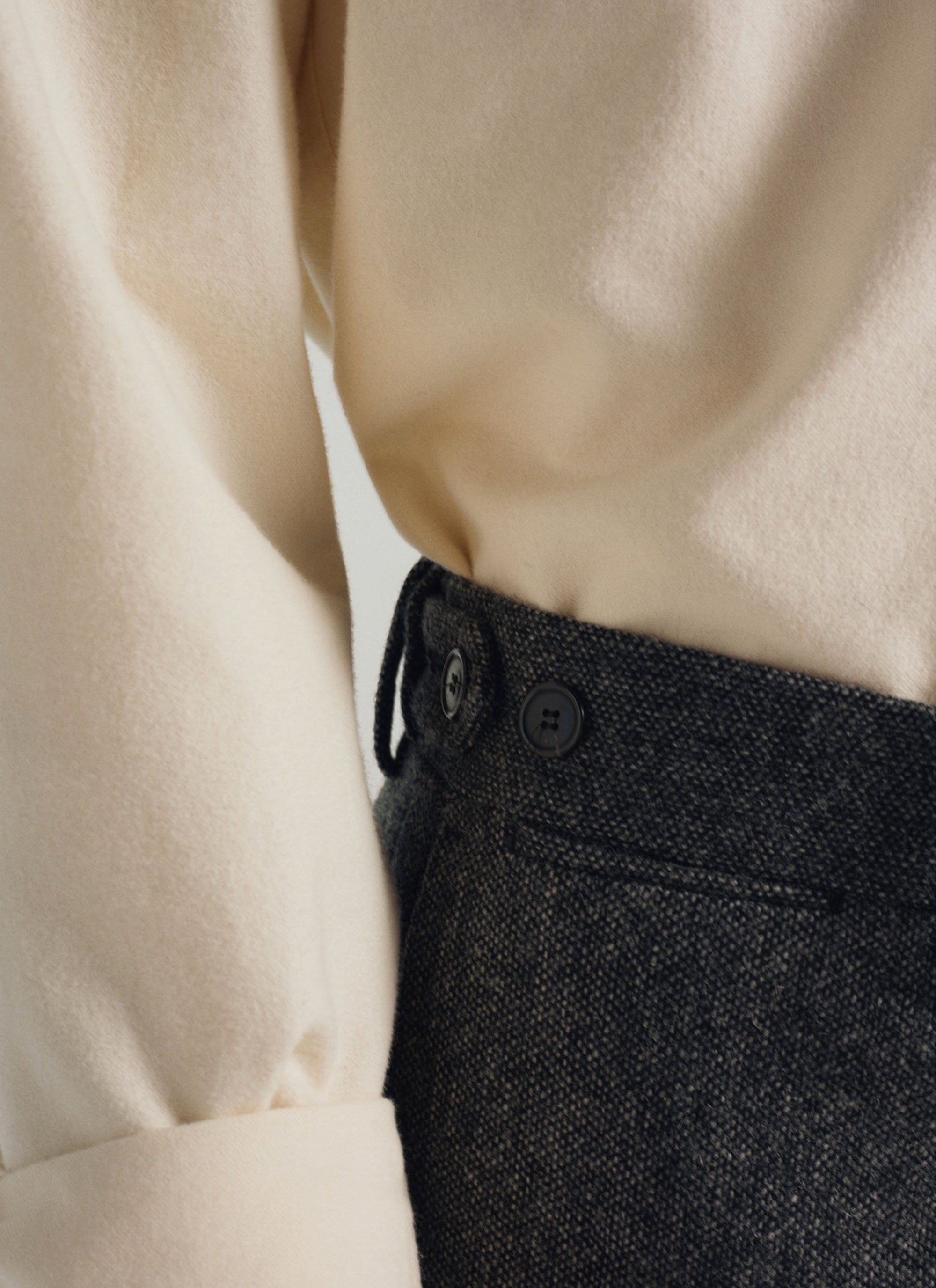 Trousers with visible button waistband - Medium Grey