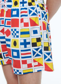 Printed swim shorts - White