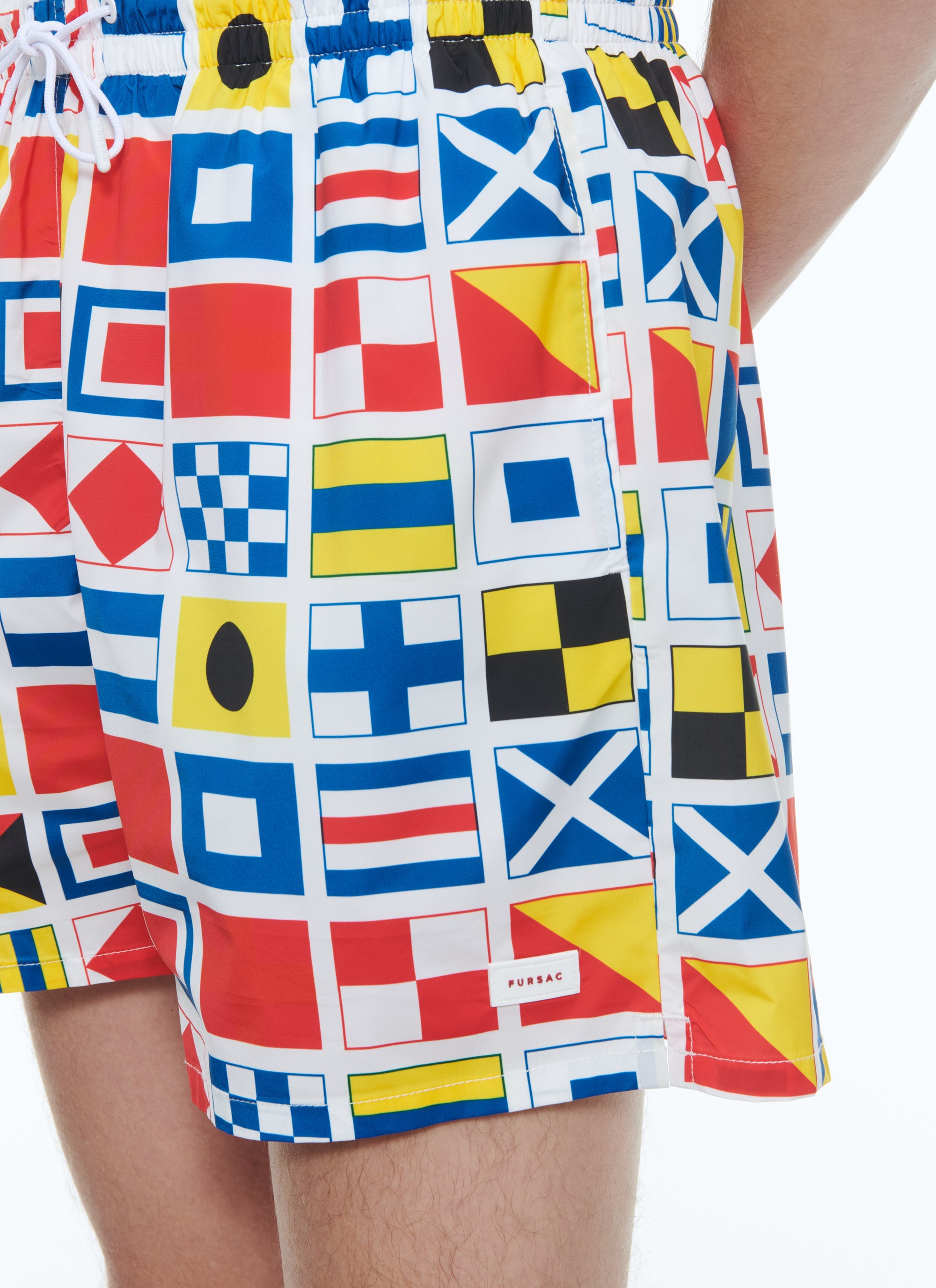 Printed swim shorts - White