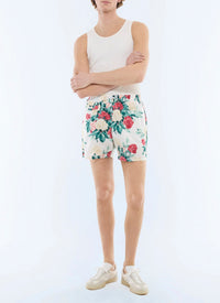Short de bain à imprimé floral en tissu technique - Fleur