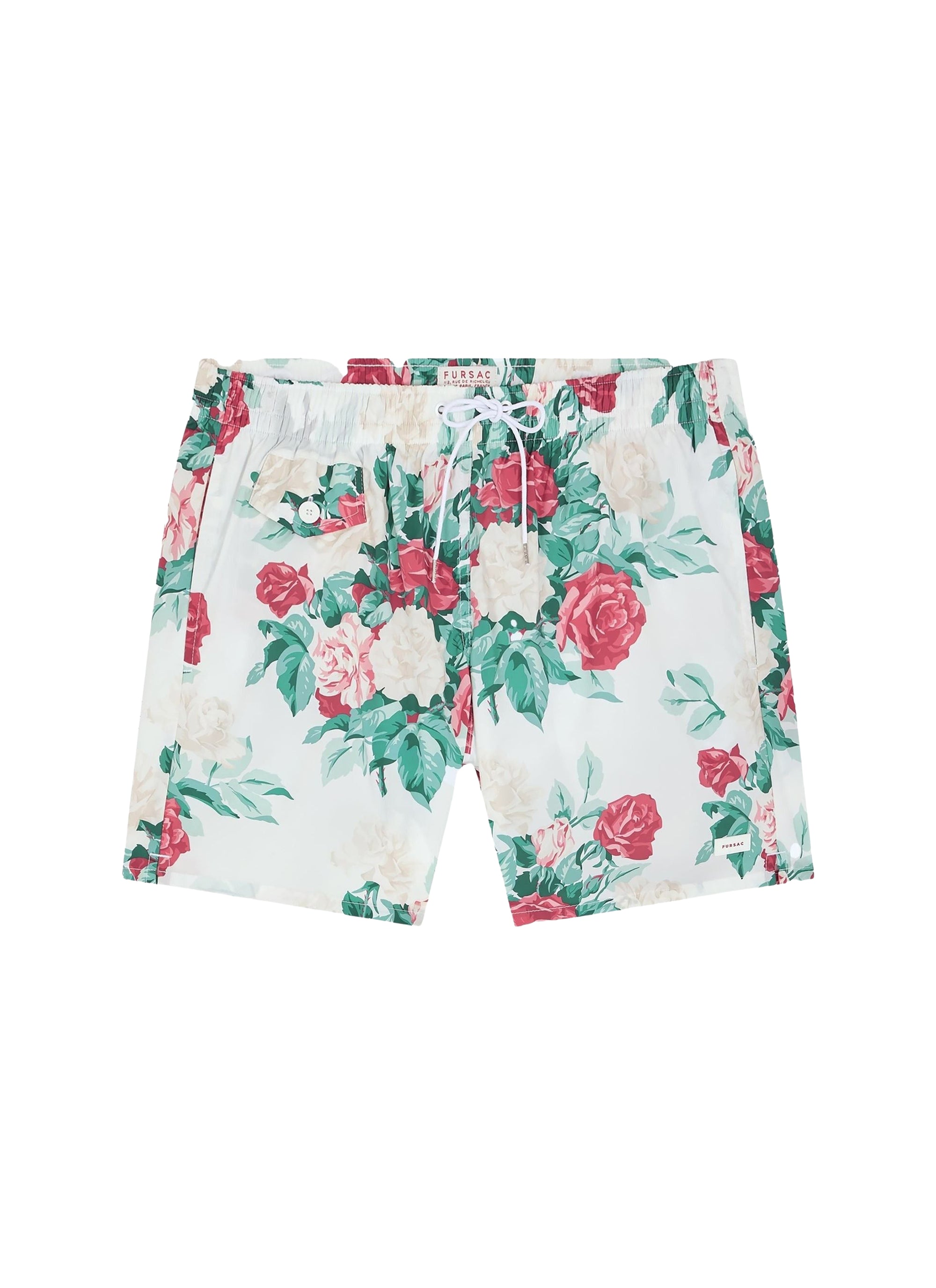 Short de bain à imprimé floral en tissu technique - Fleur