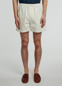 Shorts with elasticated waistband - Ecru