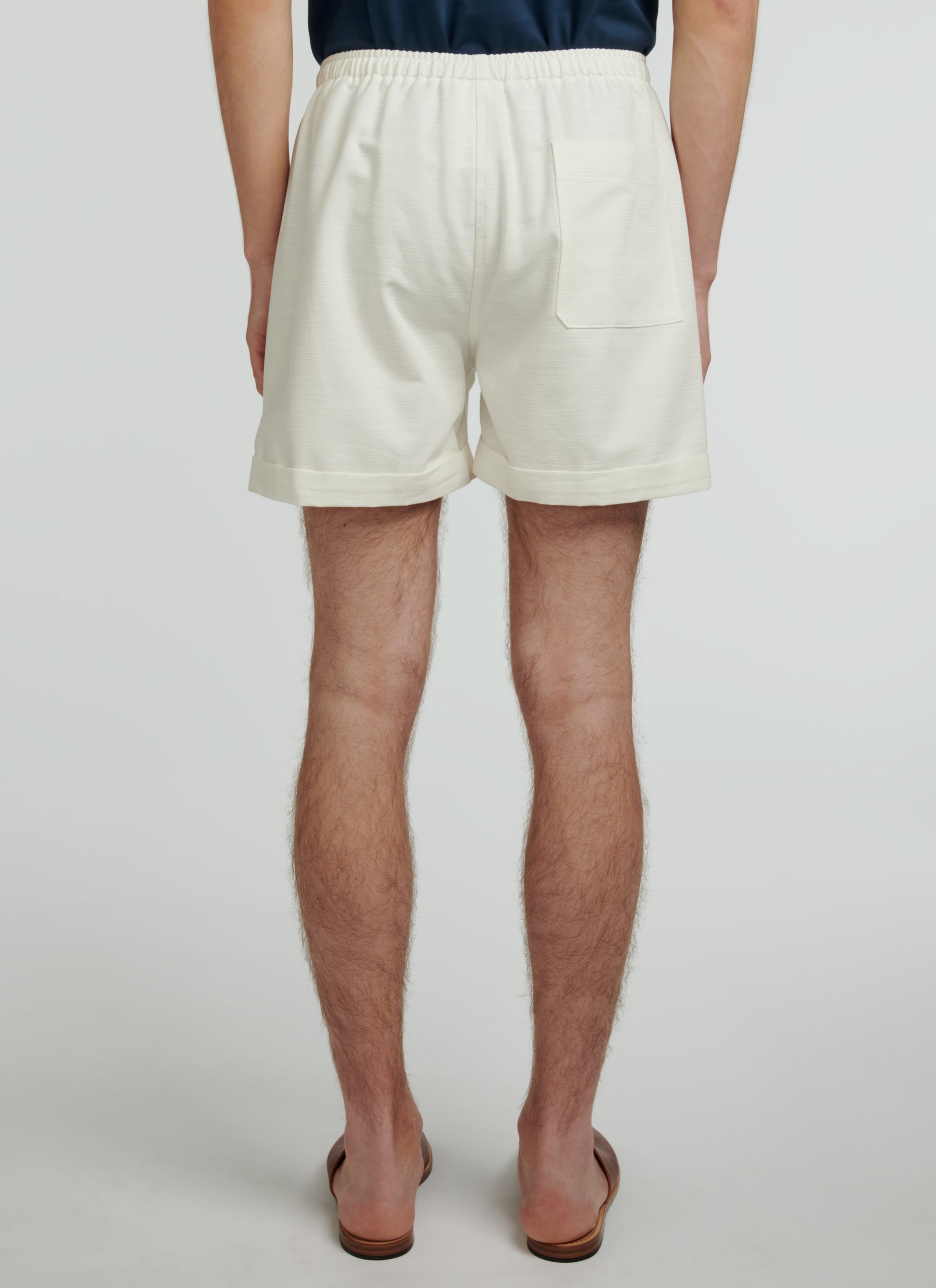 Shorts with elasticated waistband - Ecru