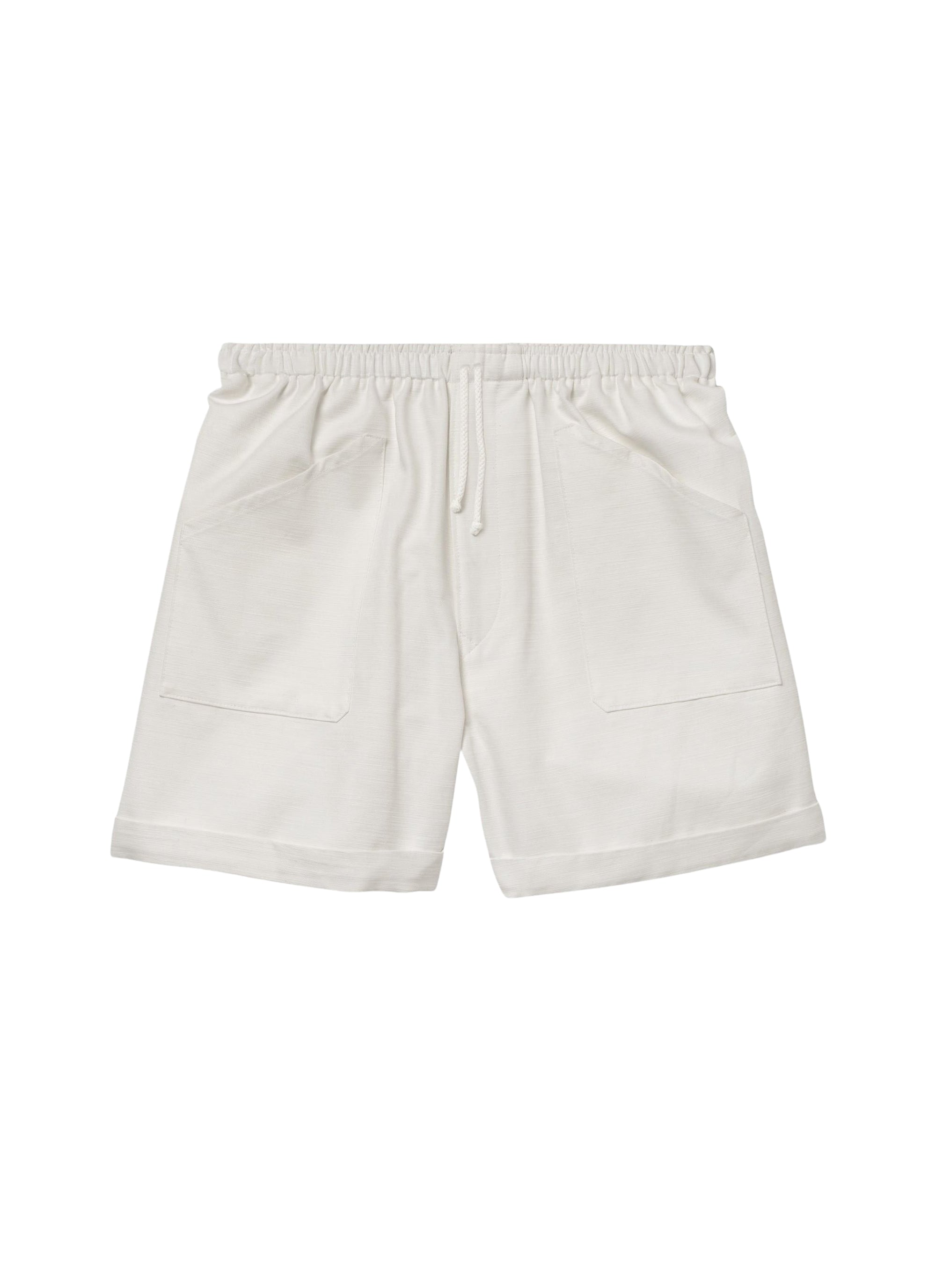 Shorts with elasticated waistband - Ecru
