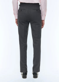 Fitted trousers in wool canvas - Ash