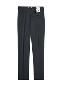 Fitted trousers in wool canvas - Ash