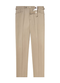 Fitted trousers with button fastening in wool - Mastic