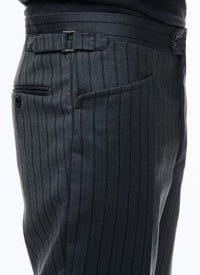 Two-tone striped wool trousers - Ash