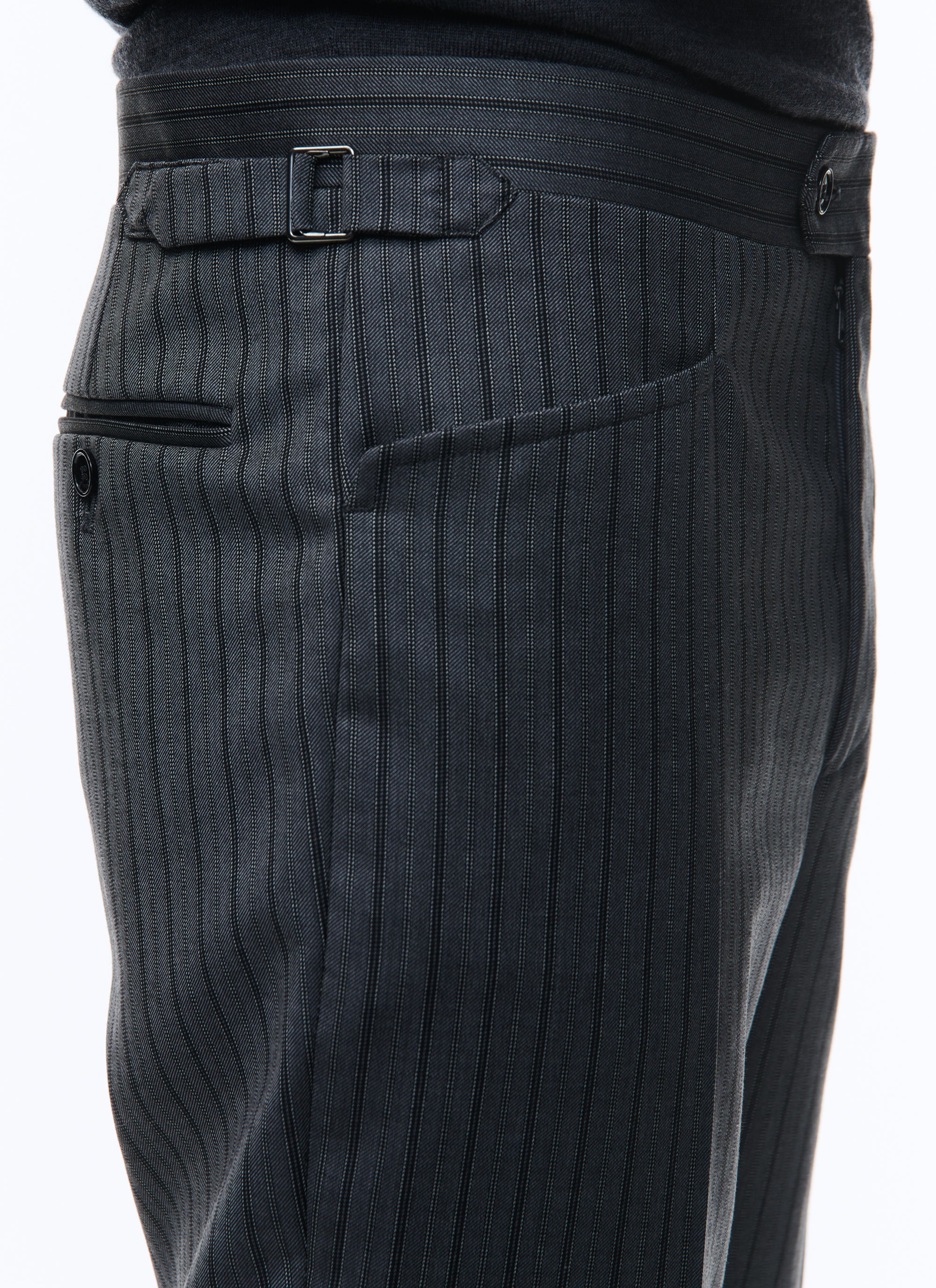 Two-tone striped wool trousers - Ash