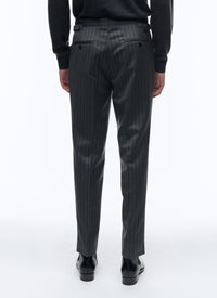 Two-tone striped wool trousers - Ash