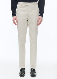 Cotton gabardine chino trousers - Ecru