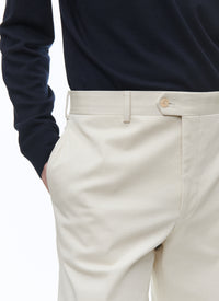 Cotton gabardine chino trousers - Ecru