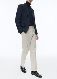 Cotton gabardine chino trousers - Ecru