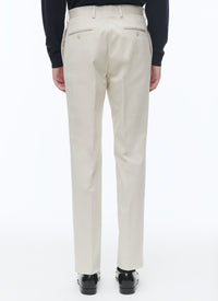 Cotton gabardine chino trousers - Ecru
