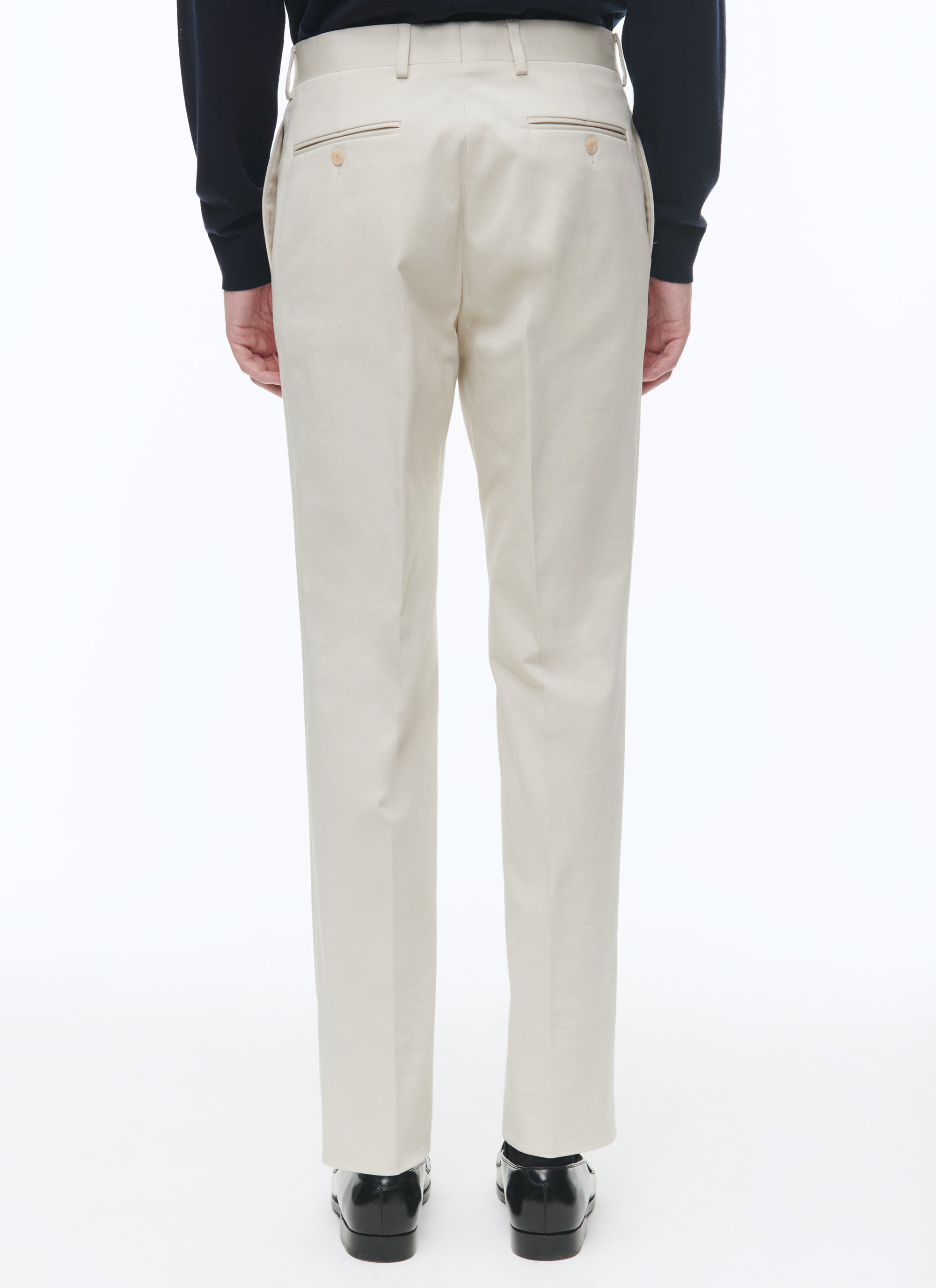 Cotton gabardine chino trousers - Ecru