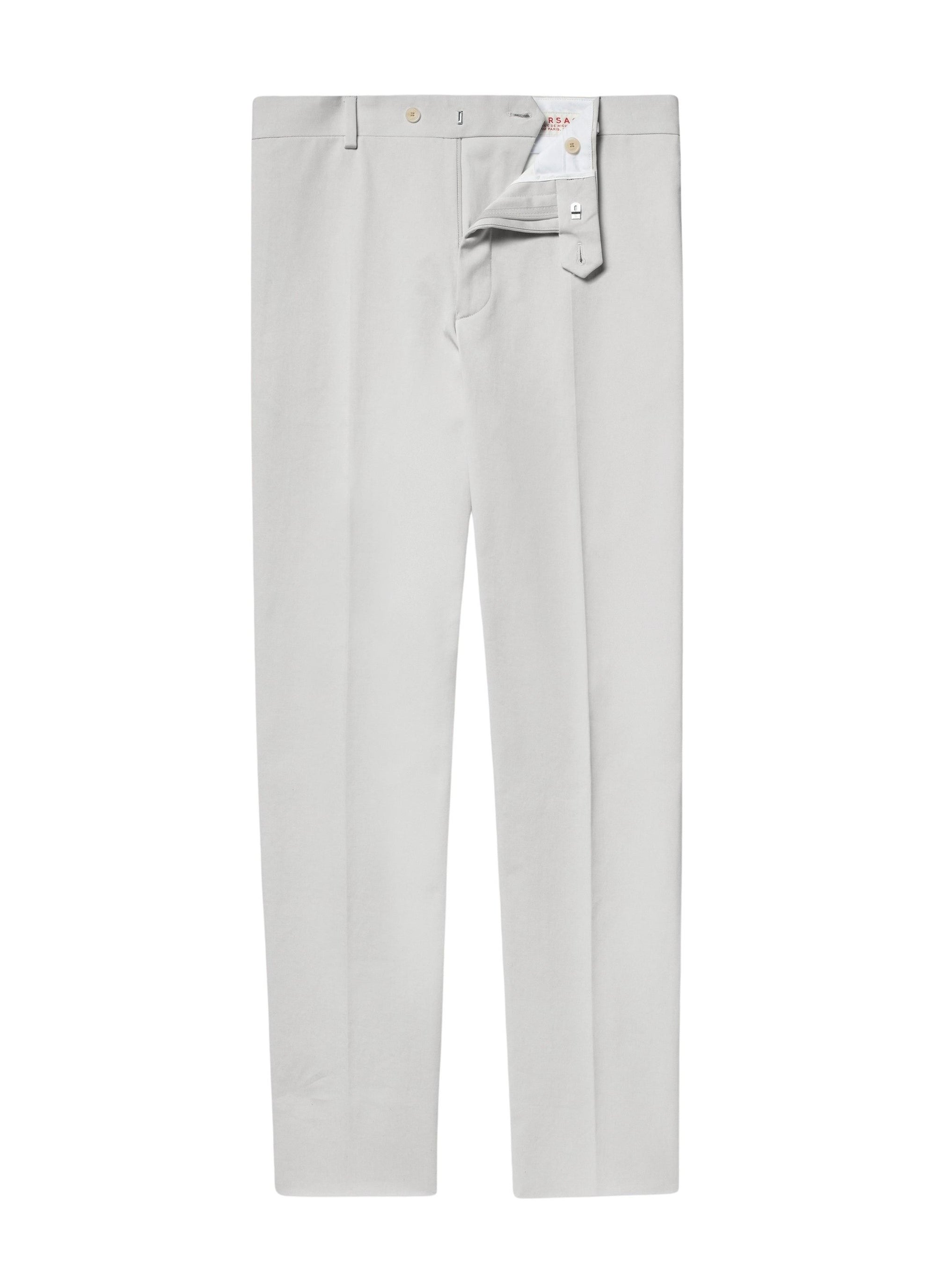 Cotton gabardine chino trousers - Ecru
