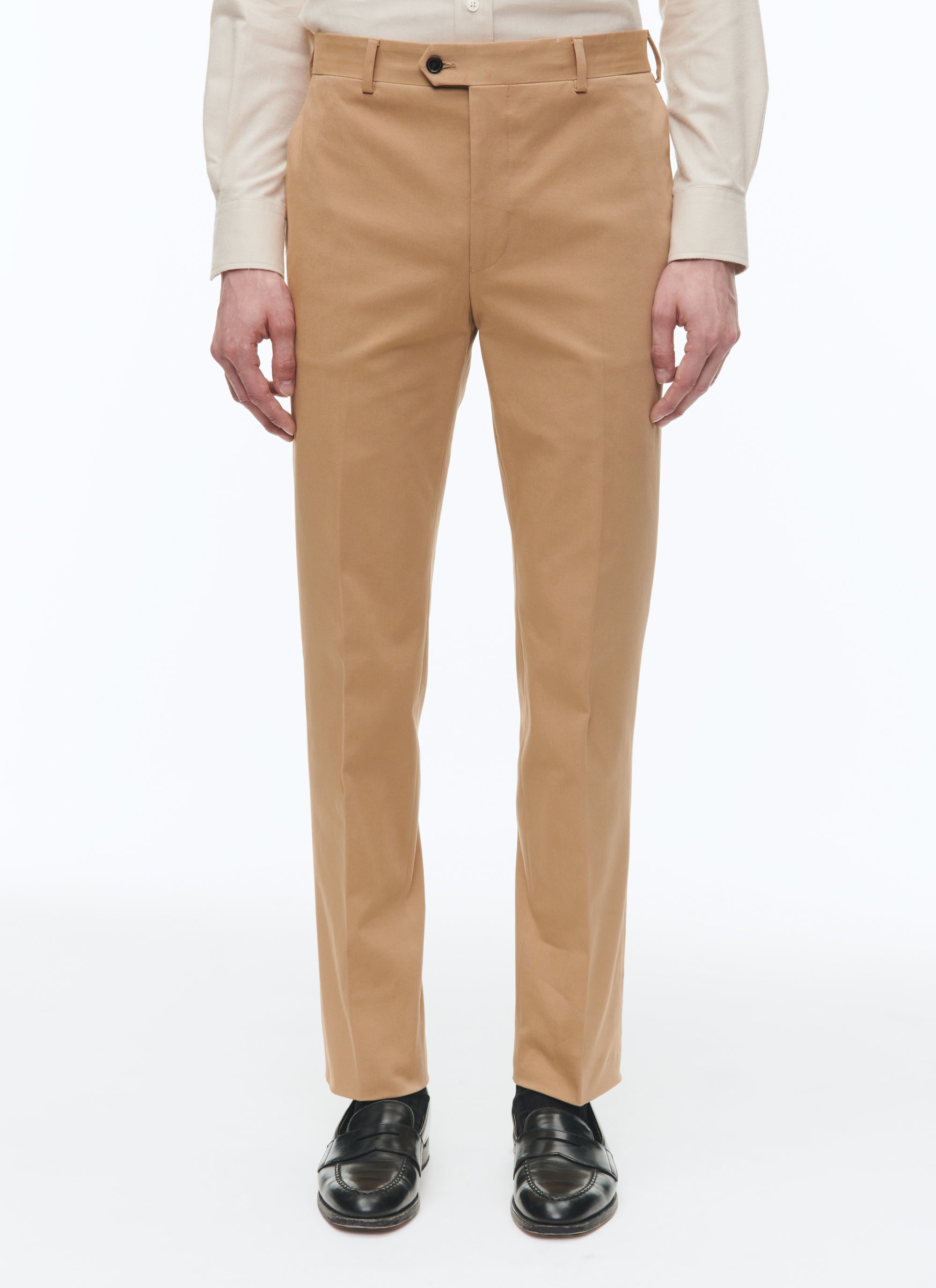 Cotton gabardine chino trousers - Beige