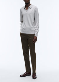 Cotton gabardine chino trousers - Brown