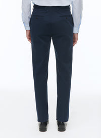 Cotton gabardine chino trousers - Navy Blue