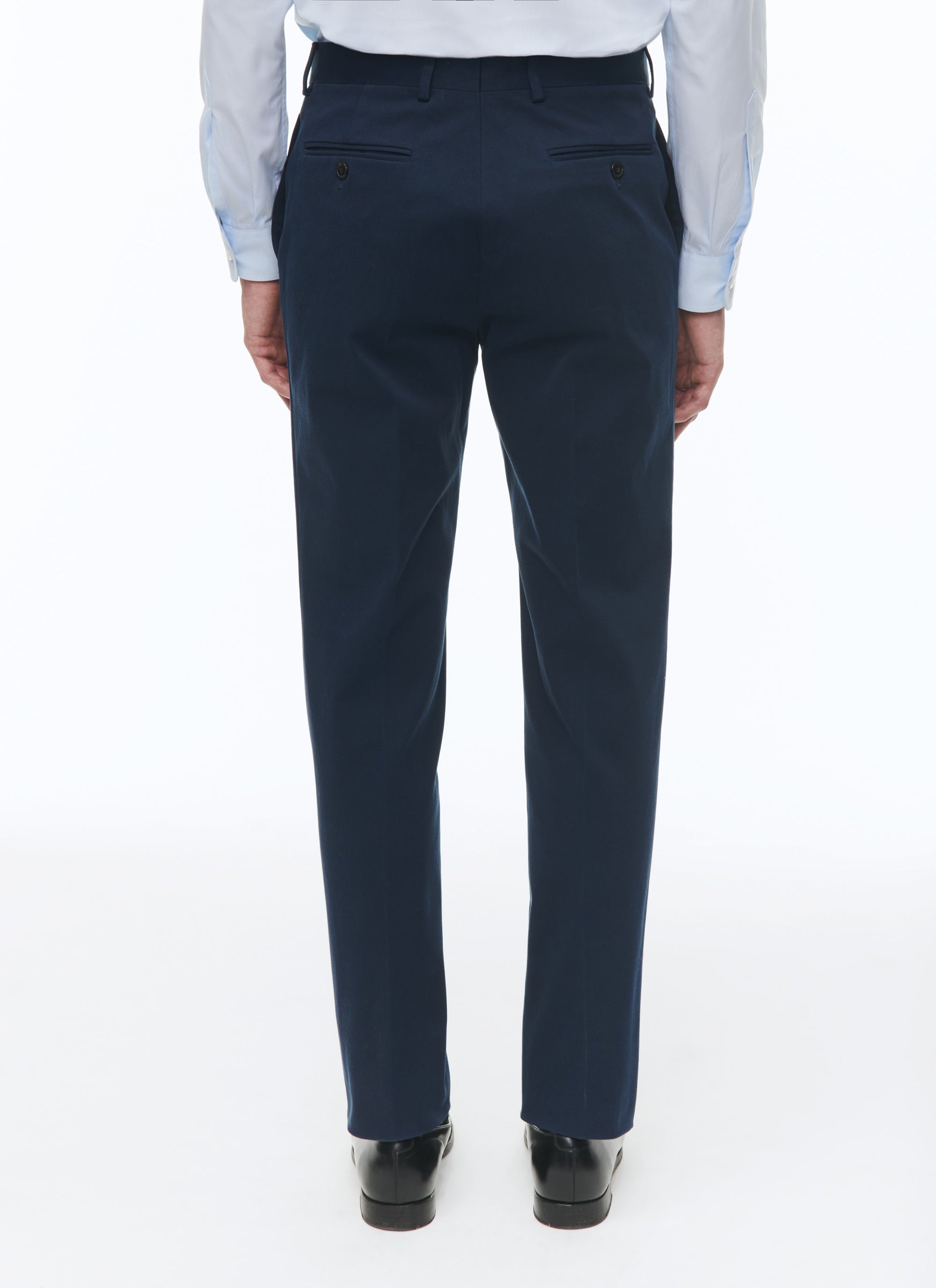 Cotton gabardine chino trousers - Navy Blue