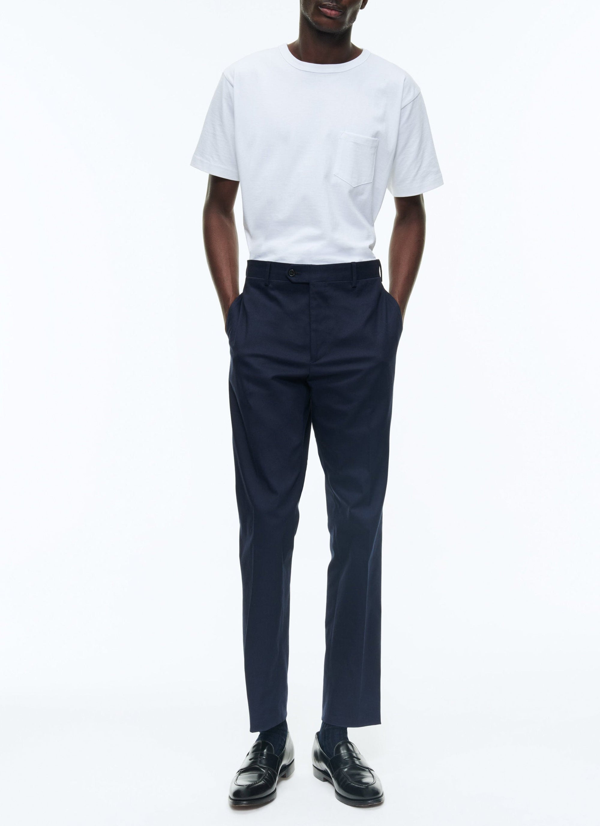 Pantalon chino ajusté - Marine