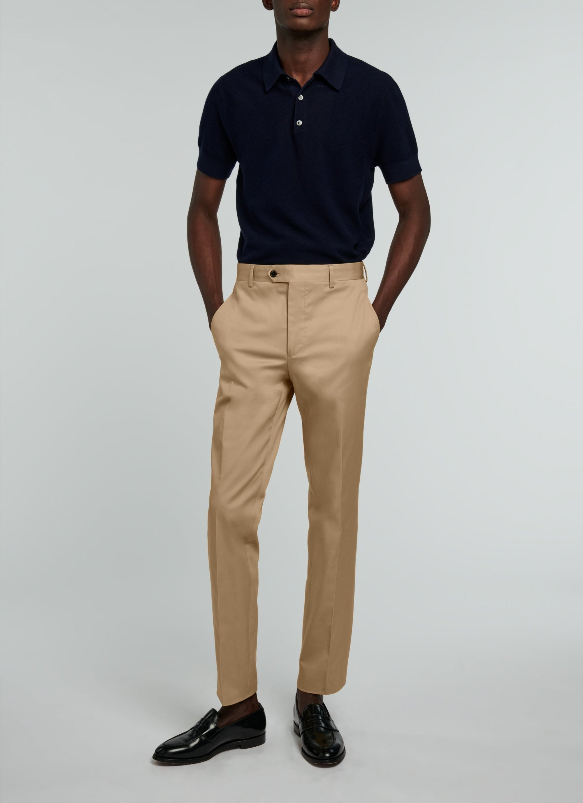 Chino en gabardine de coton - Beige