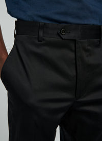 Pantalon chino ajusté en gabardine de coton - Bleu Marine