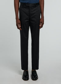 Pantalon chino ajusté en gabardine de coton - Bleu Marine