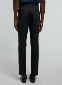 Pantalon chino ajusté en gabardine de coton - Bleu Marine