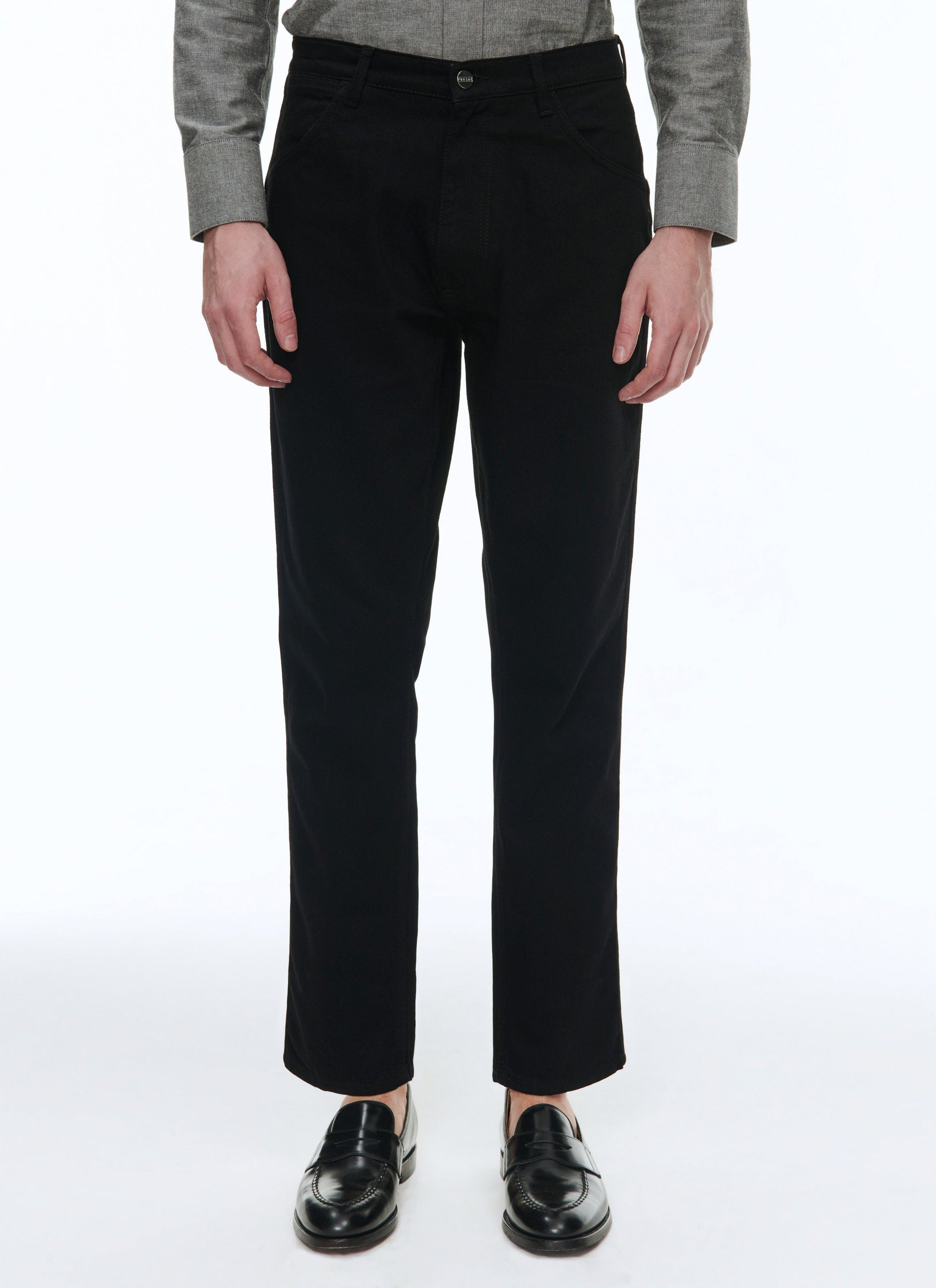 Ribbed trousers with pockets - Black
