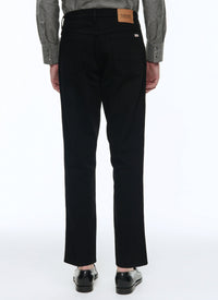 Ribbed trousers with pockets - Black