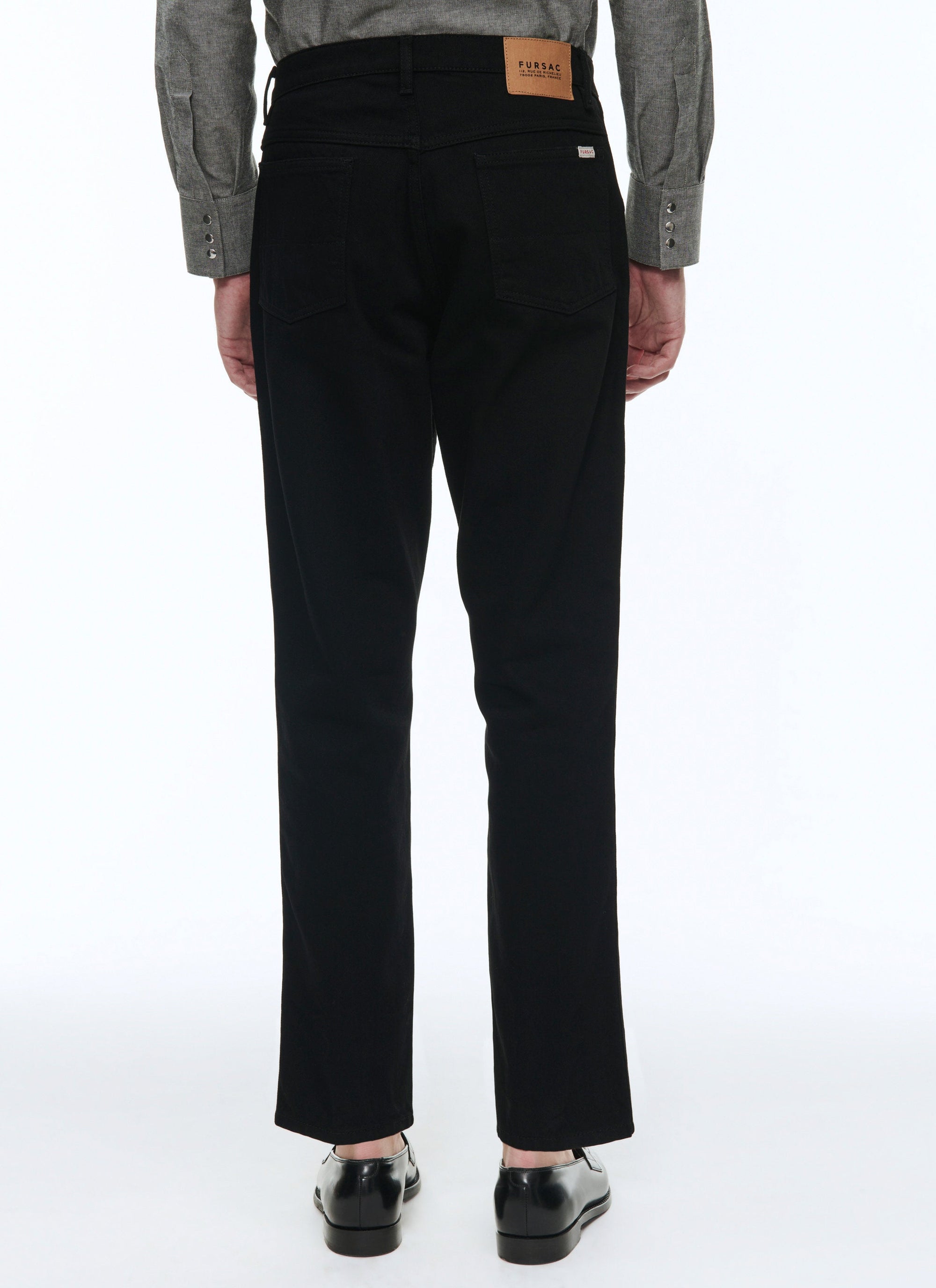 Ribbed trousers with pockets - Black