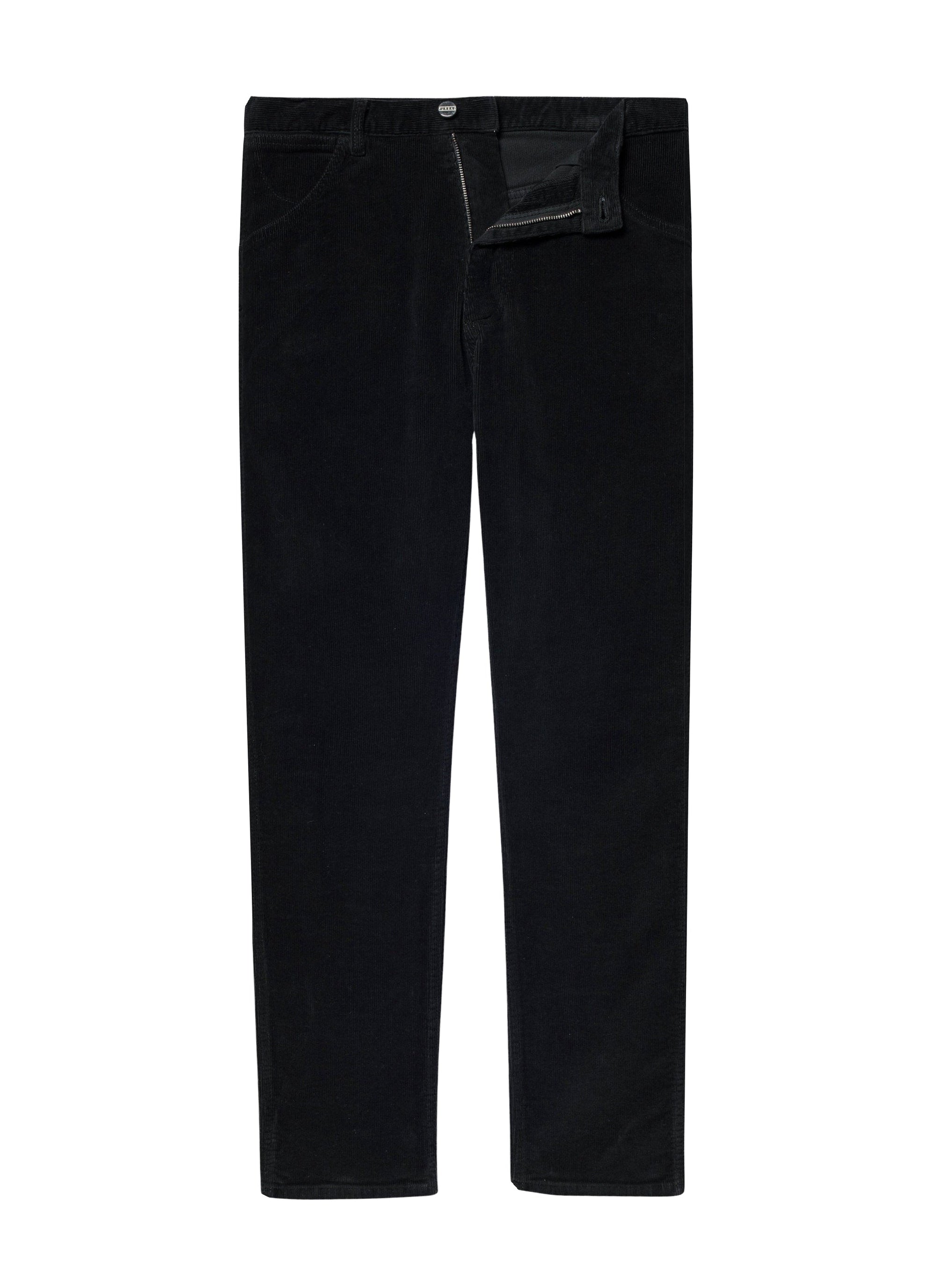 Ribbed trousers with pockets - Black