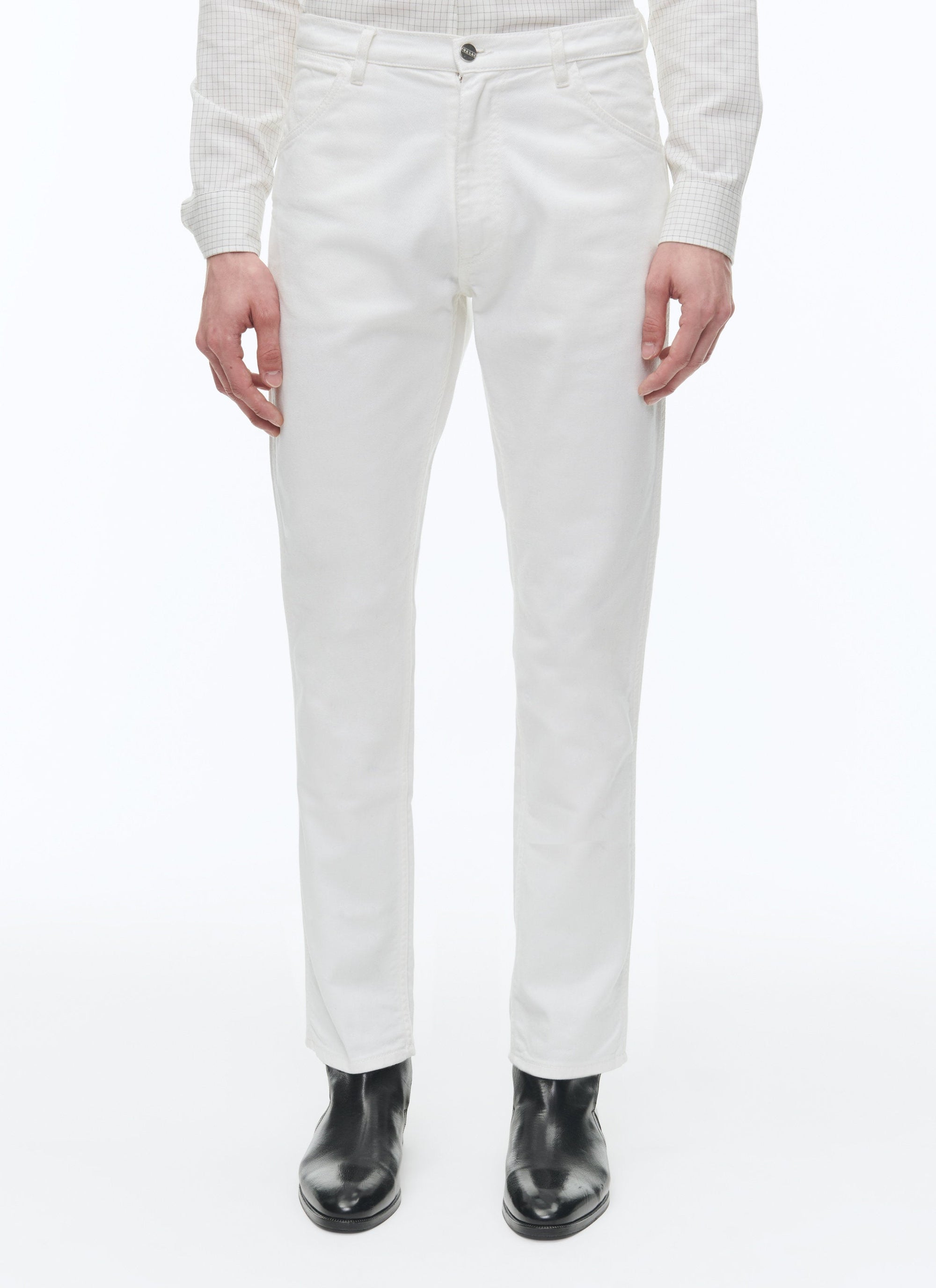 Pocket denim trousers - White