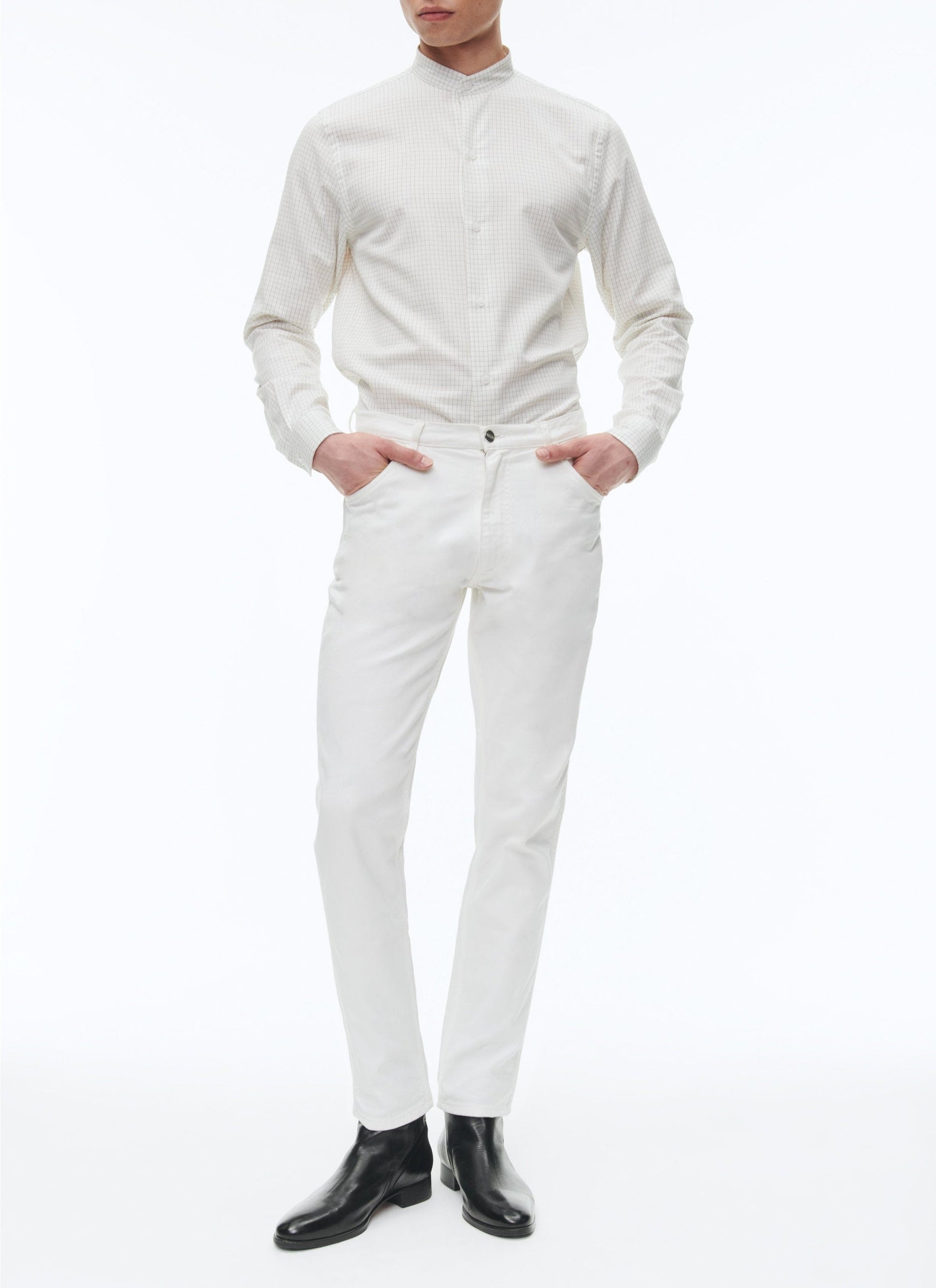 Pocket denim trousers - White