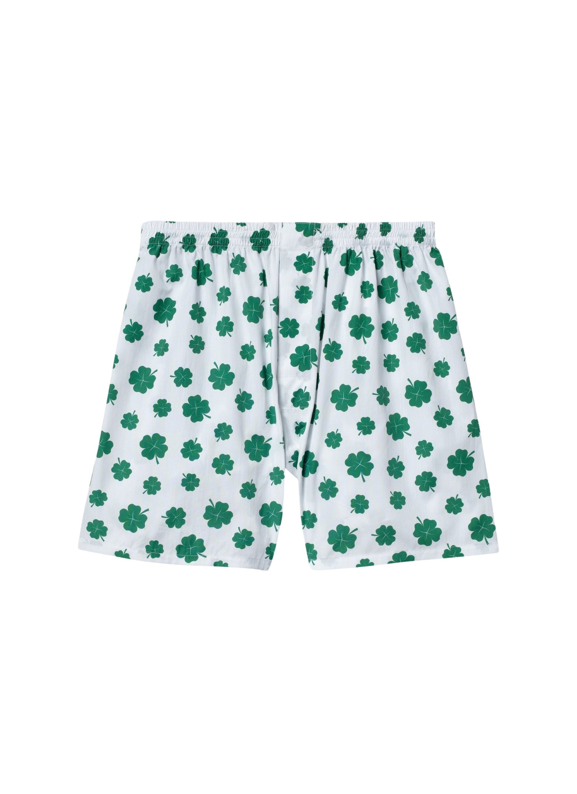 Caleçon à imprimé trèfles en coton - Blanc