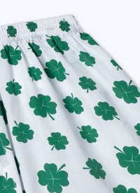 Caleçon à imprimé trèfles en coton - Blanc
