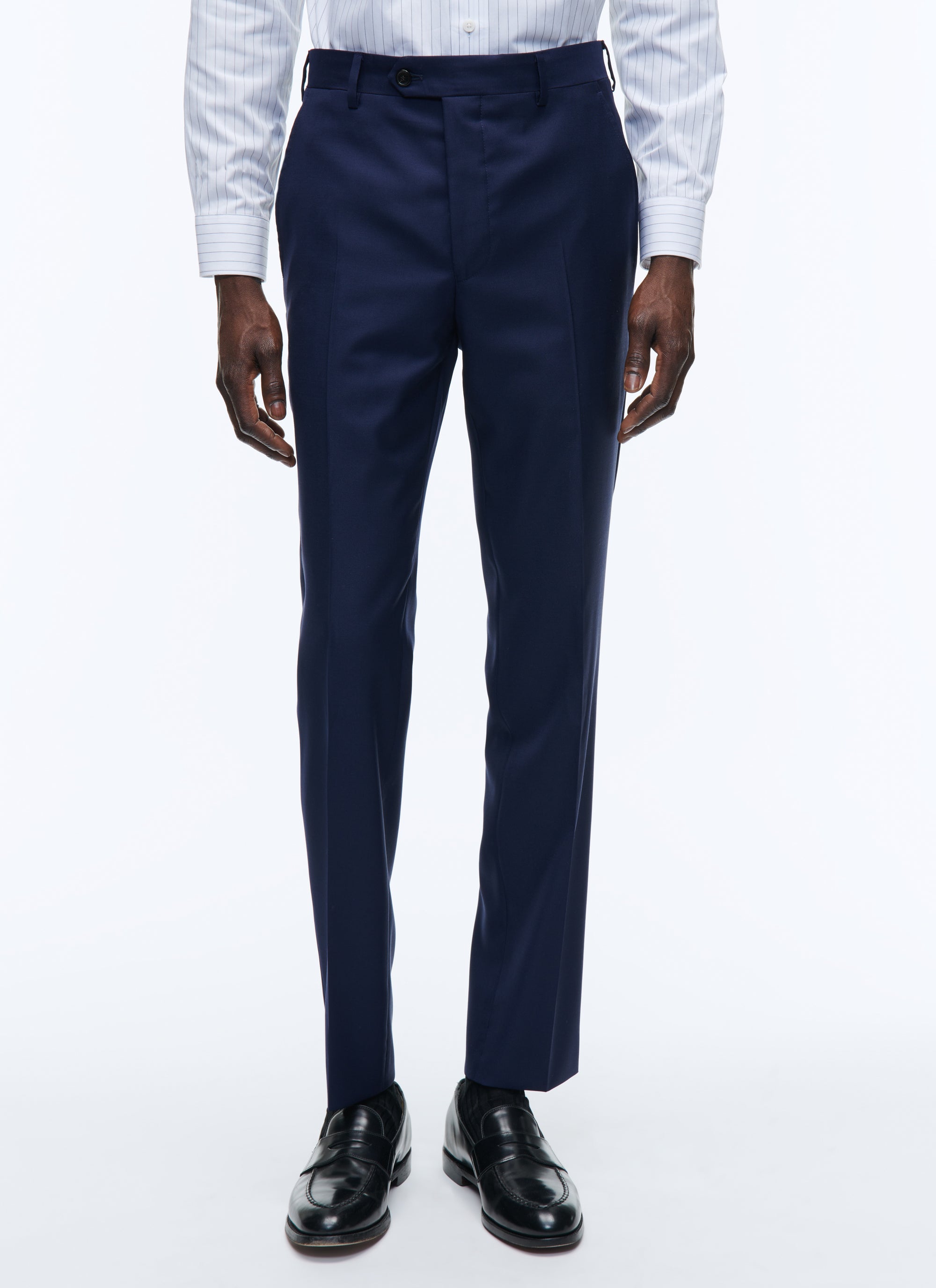 Pantalon en serge de laine - Bleu Marine