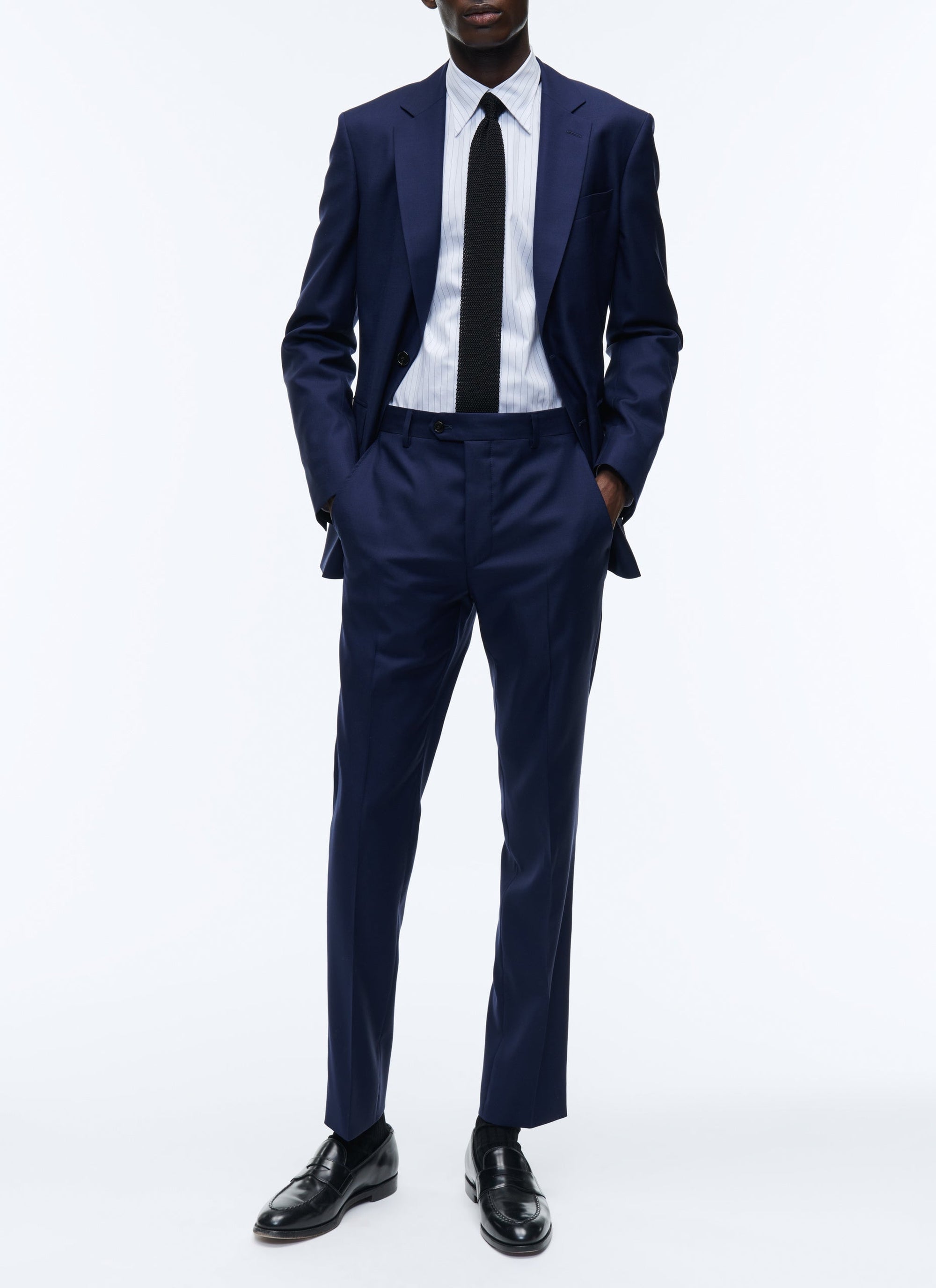 Pantalon en serge de laine - Bleu Marine