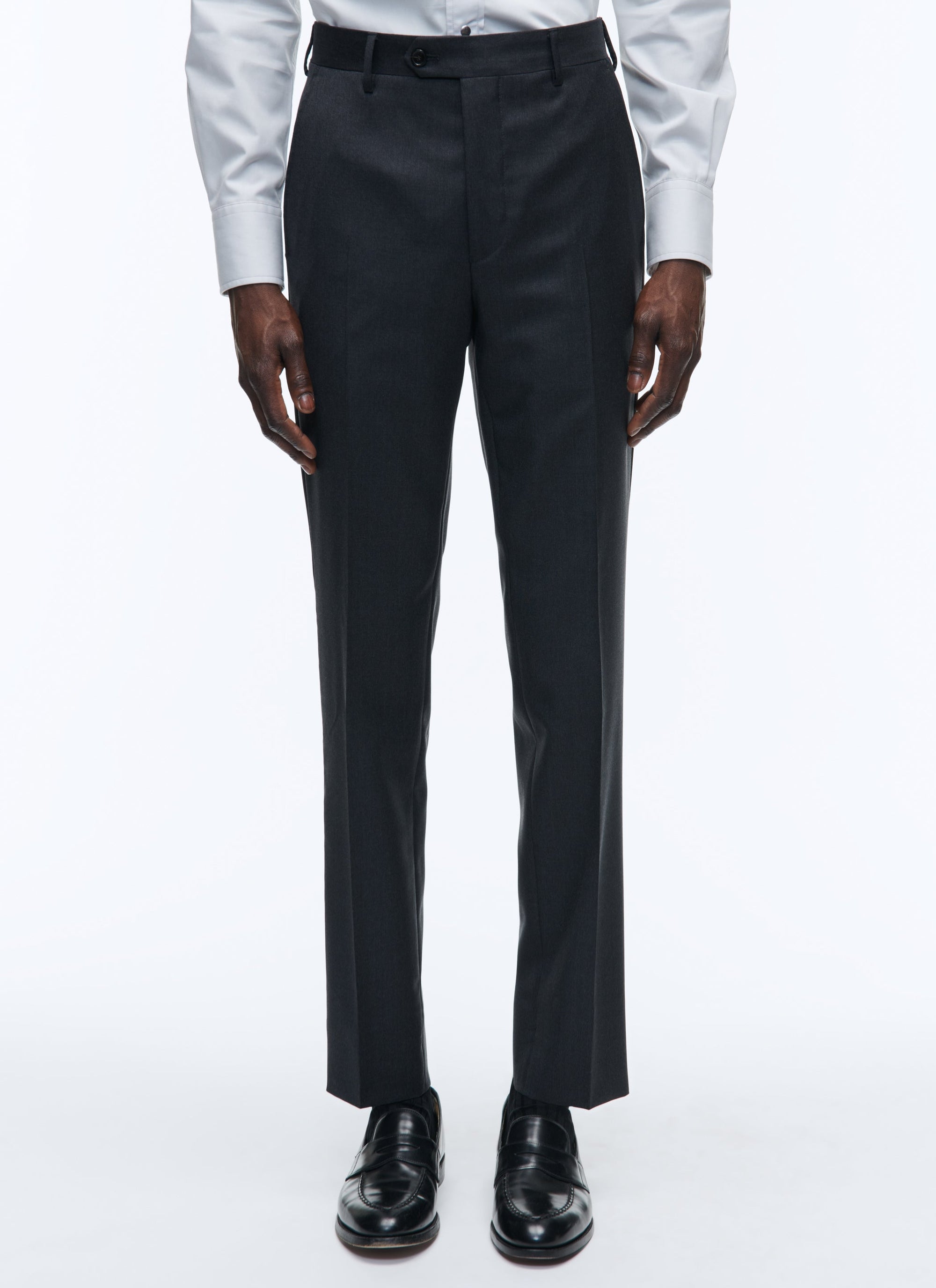 Wool canvas trousers - Charcoal grey