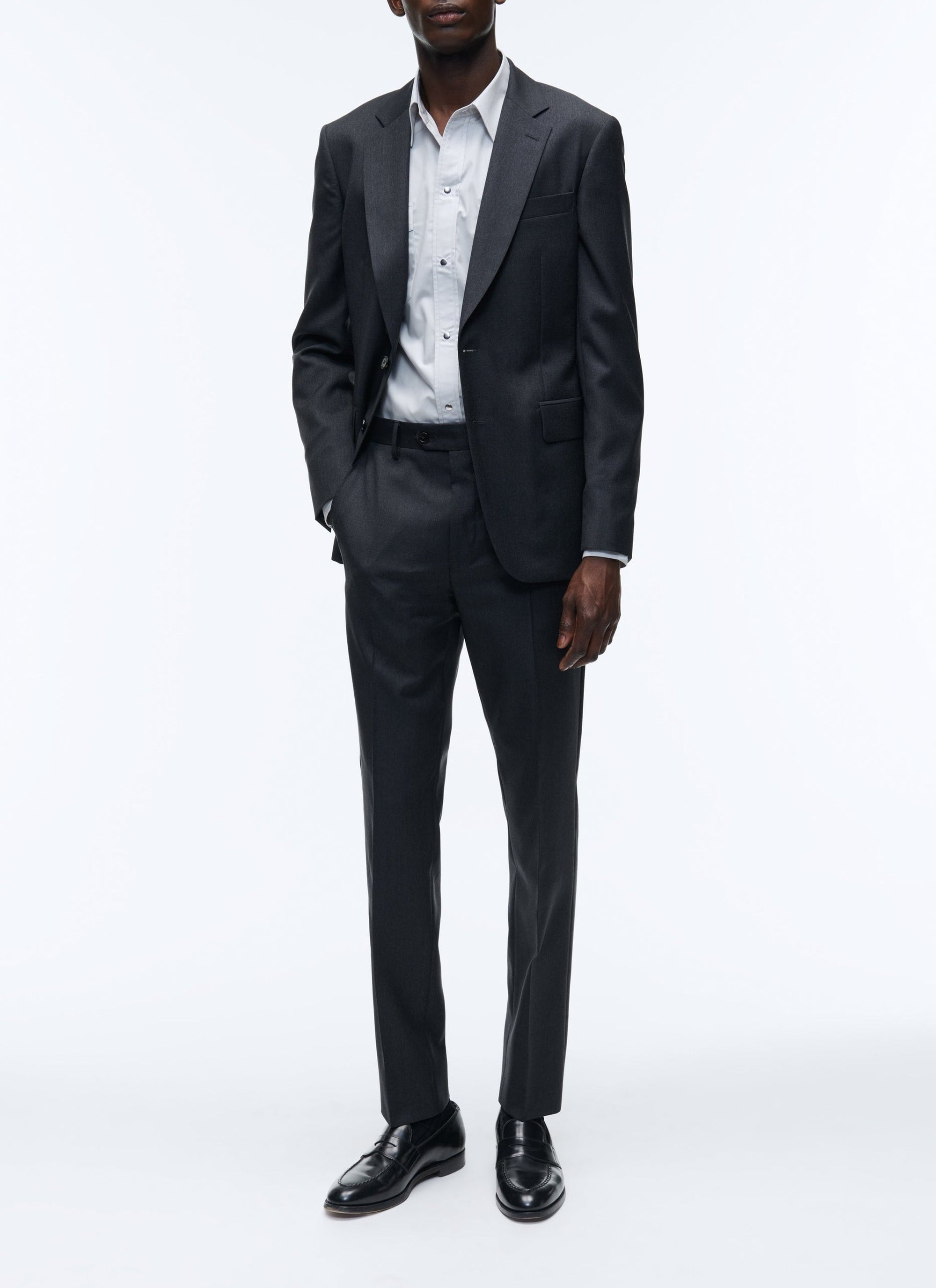 Wool canvas trousers - Charcoal grey