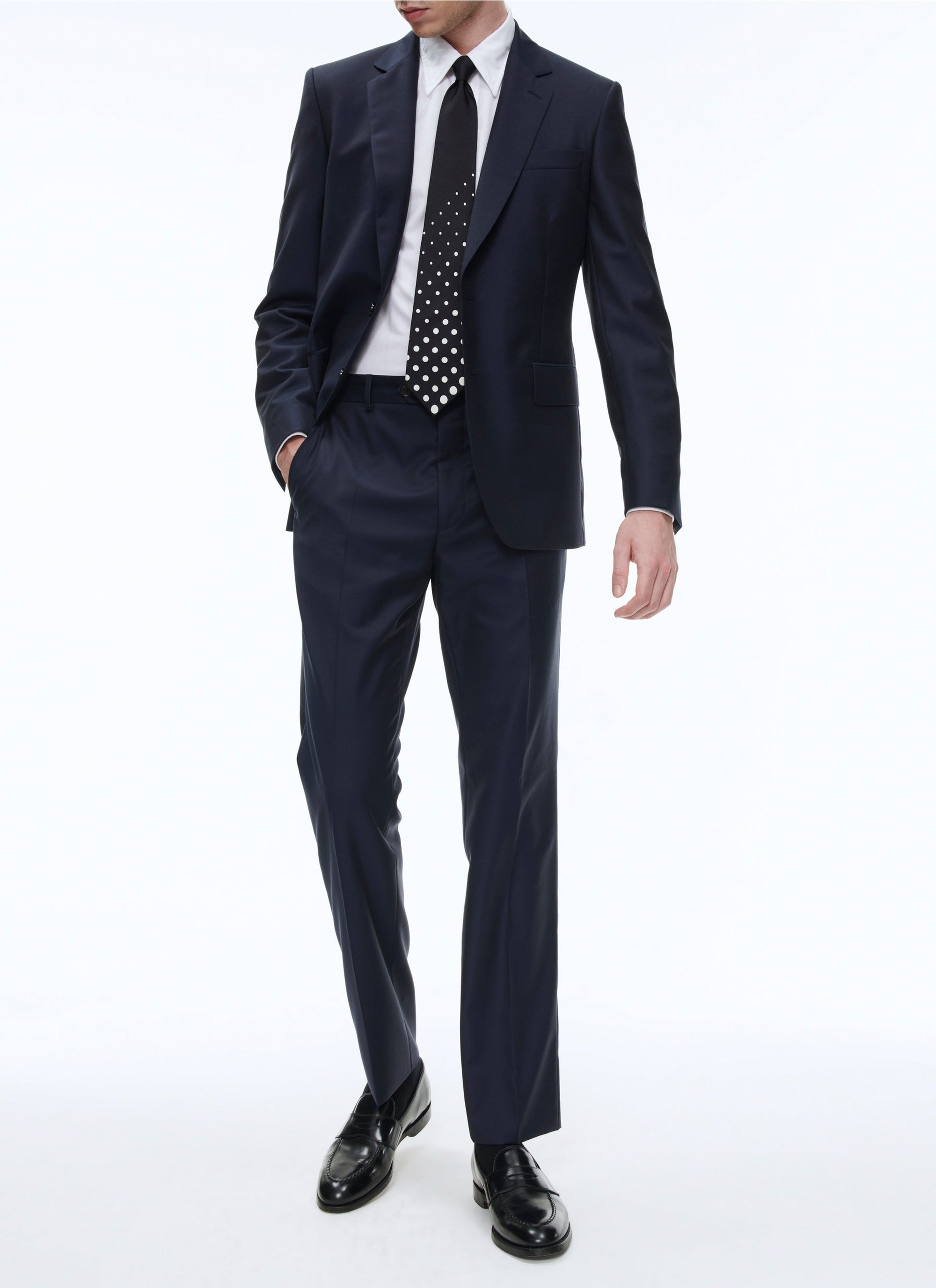 Pantalon en serge de laine - Bleu Marine