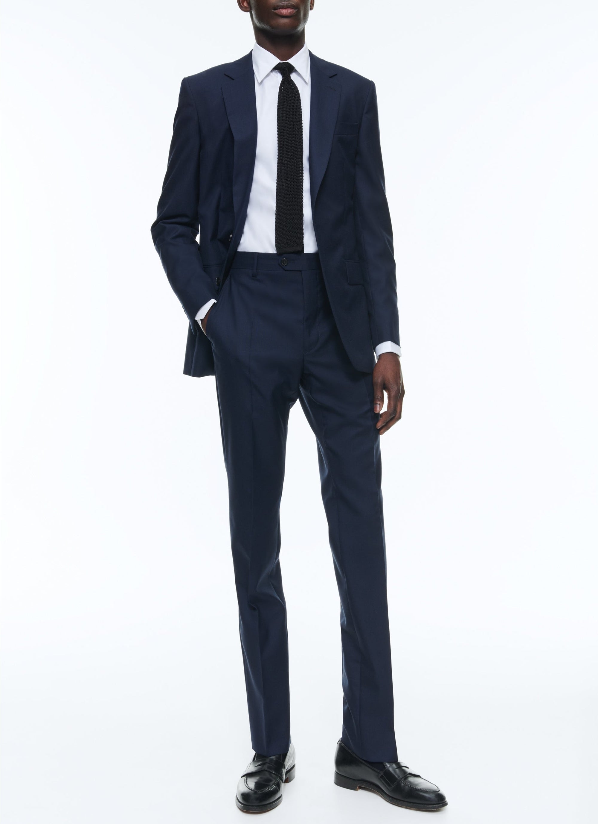 Tailored wool trousers - Navy blue