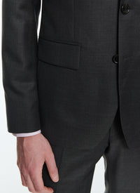 Wool button-front trousers - Medium grey