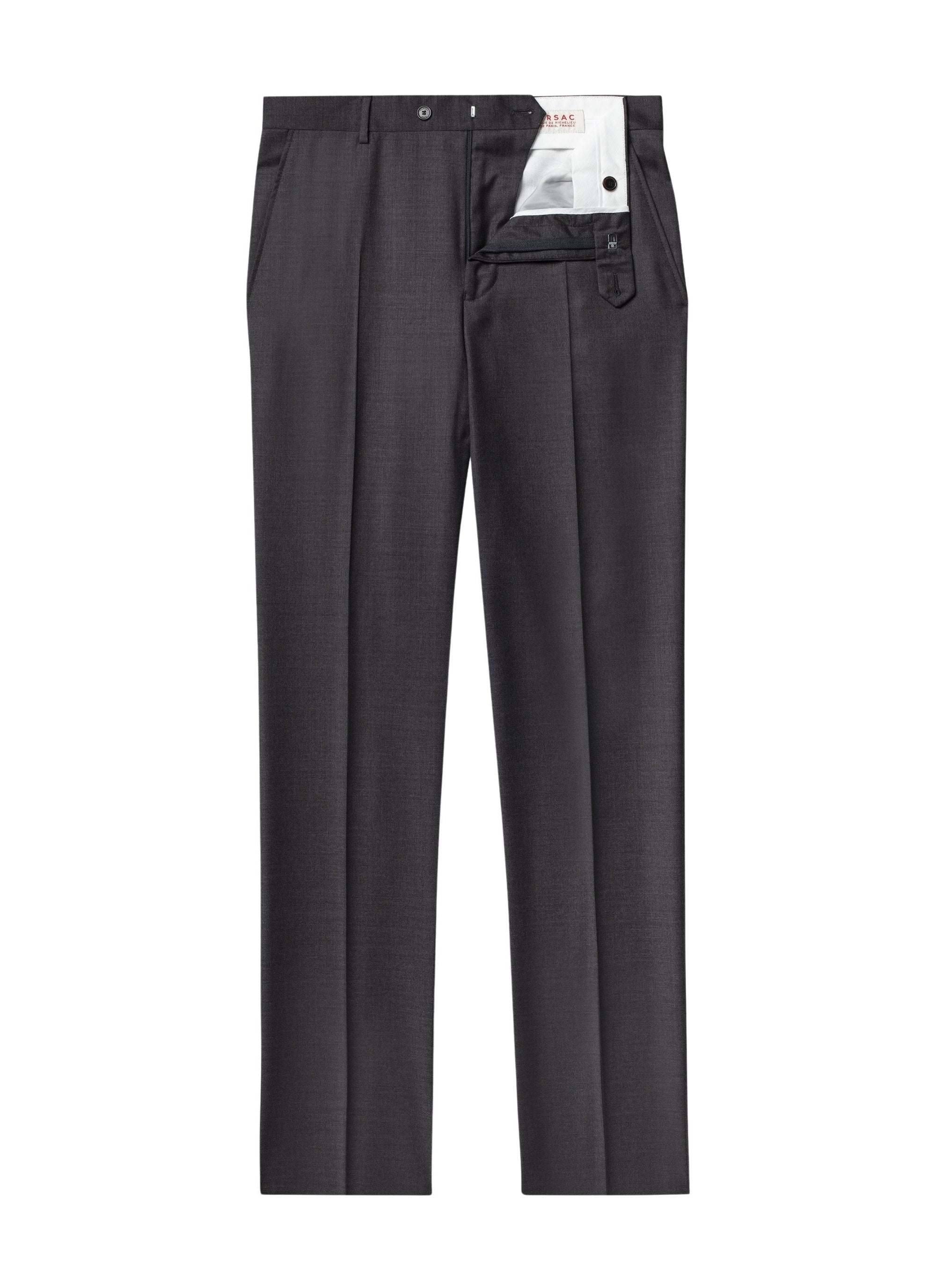 Wool button-front trousers - Medium grey