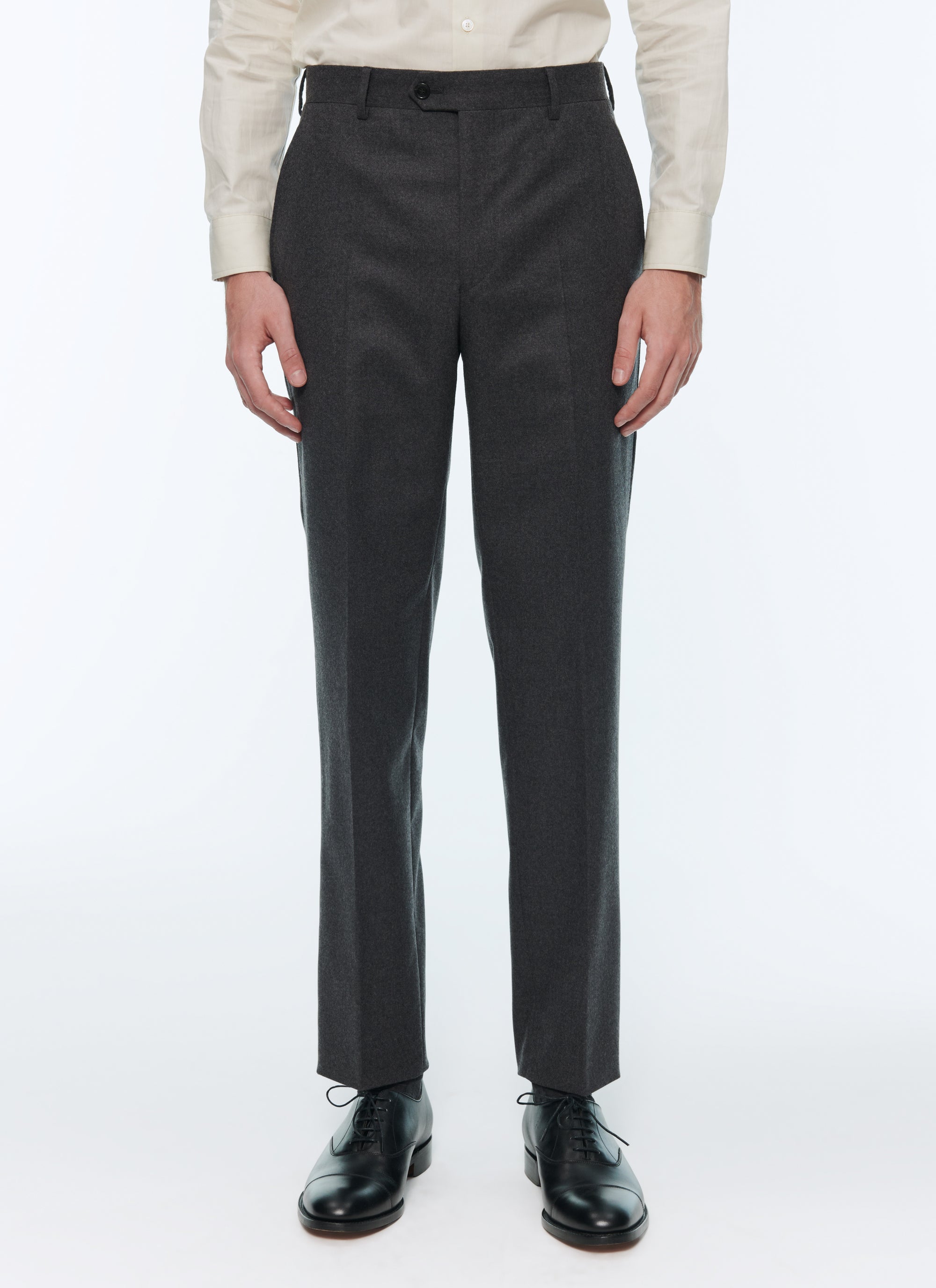 Wool flannel trousers - Steel