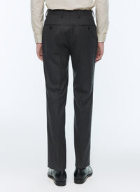 Wool flannel trousers - Steel