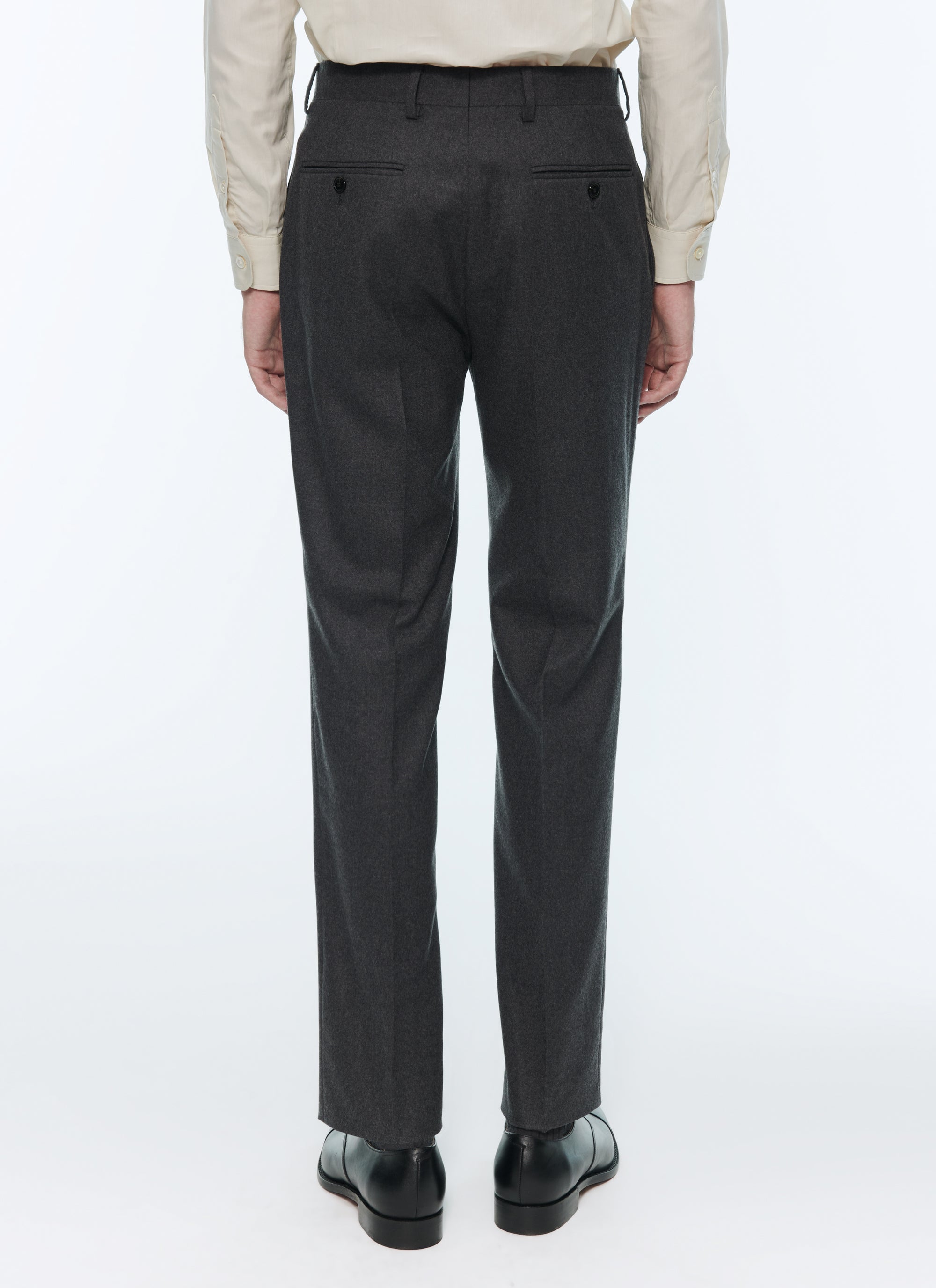 Wool flannel trousers - Steel